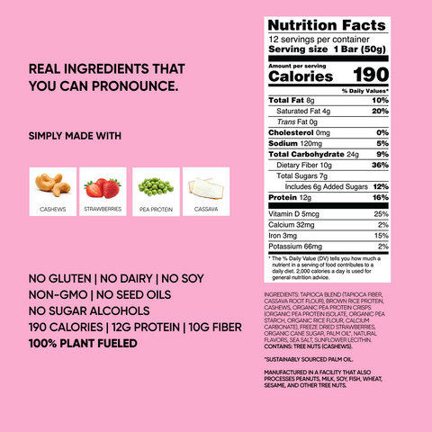 Strawberry Shorty Plant-Based Protein Bar TRUBAR