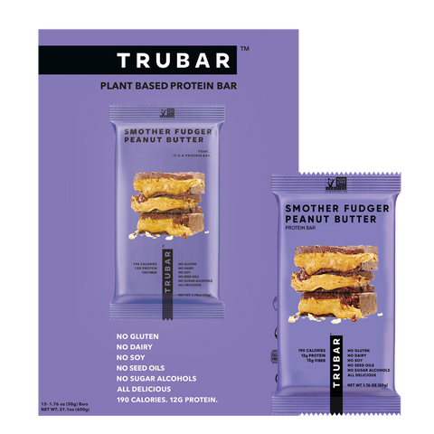Smother Fudger Peanut Butter Plant-Based Protein Bar TRUBAR