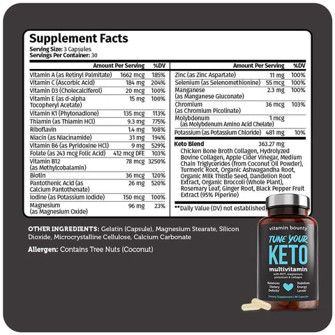 Tune Your Keto Multivitamin with Magnesium Potassium MCT Vitamin Bounty