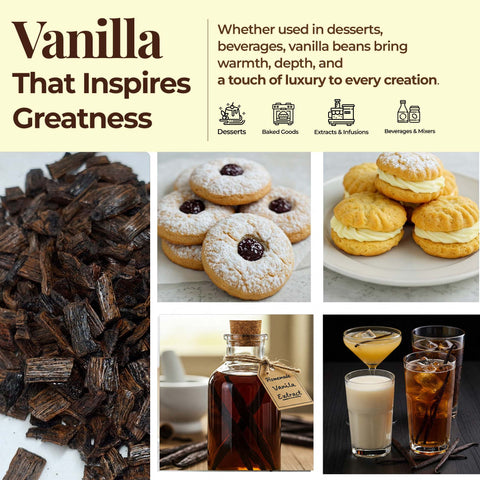 Premium Vanilla Beans Grade A Gourmet Vanilla Pods for Baking & Extract