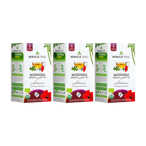 Organic Moringa Tea - Hibiscus - Caffeine-Free Herbal Tea