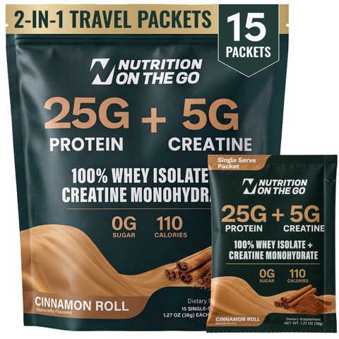 Whey Protein Isolate + Creatine 2-in-1 Travel Packets