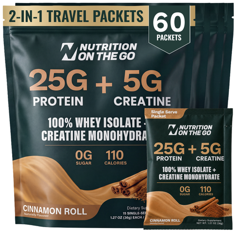 Whey Protein Isolate + Creatine 2-in-1 Travel Packets