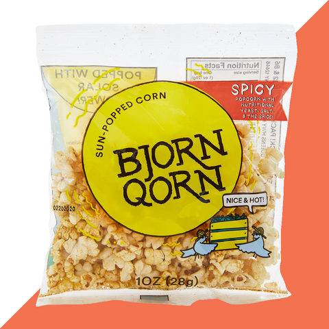 Bjorn Qorn Spicy Seasoned Popcorn Bags 15-Pack