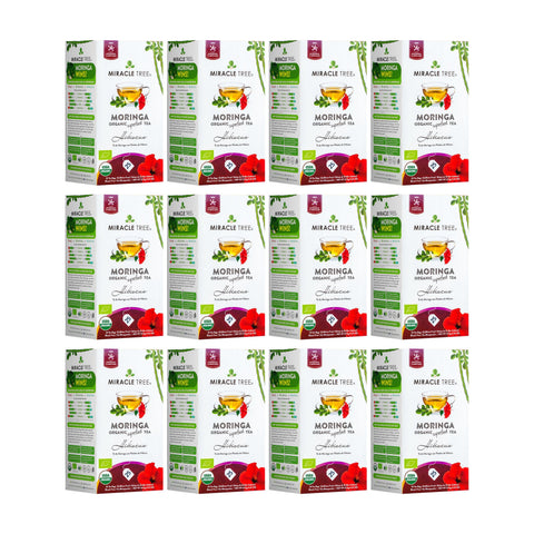 Organic Moringa Tea - Hibiscus - Caffeine-Free Herbal Tea