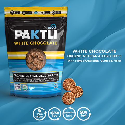 White Chocolate Puffed Ancient Grains Alegria Bites Organic