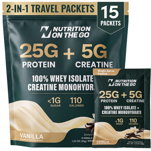Whey Protein Isolate + Creatine 2-in-1 Travel Packets