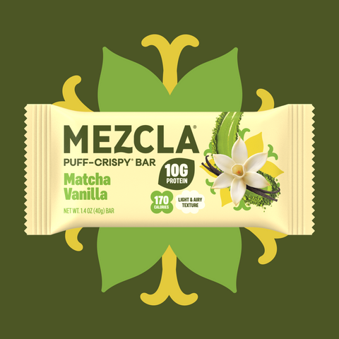 Mezcla Matcha Vanilla Protein Bars 12 Bars x 1.4 oz Case