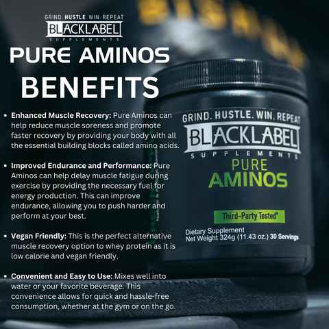Pure Aminos Plant-Based Amino Acid Supplement BLACKLABEL