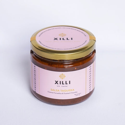 Xilli Charred Tomatillos & Toasted Chipotles Salsa Taquera Case 12 Jars