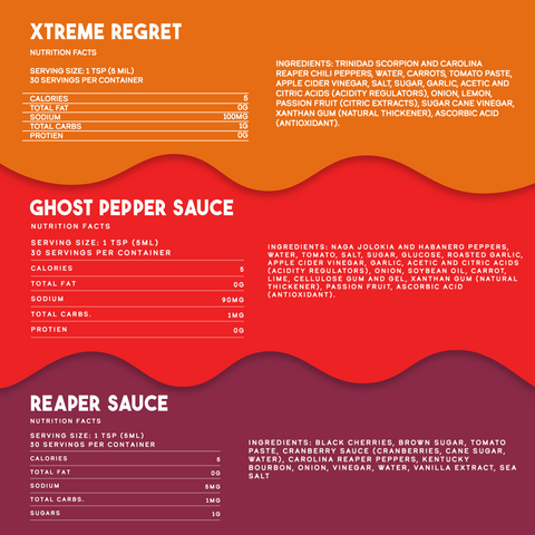 World's Hottest Xtreme Trio Hot Sauce Variety Pack