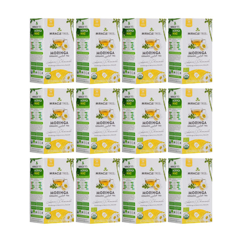 Organic Moringa Tea - Lemon & Chamomile - Caffeine-Free Herbal Tea