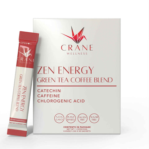 Zen Energy Green Tea and Coffee with Sleep Well Blend Rise & Rest Bundle Crane Wellness