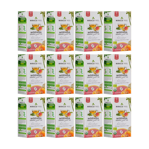 Organic Moringa Tea - Peach & Ginger - Caffeine-Free Herbal Tea