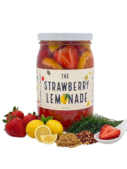 Strawberry Lemonade Sweet Citrus Pickles 17 oz Glass Jar
