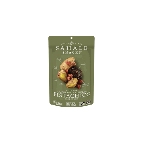 Pomegranate Pistachios Glazed Mix Nut Blend Snack 4 oz SAHALE SNACKS