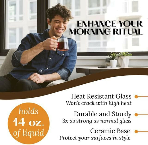 Pure Over Signature Mug Borosilicate Glass Mug - 4 Mugs