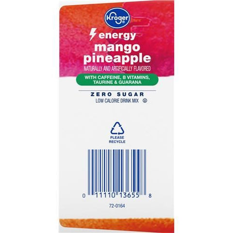 Kroger Energy Mango Pineapple Drink Mix 30 packets