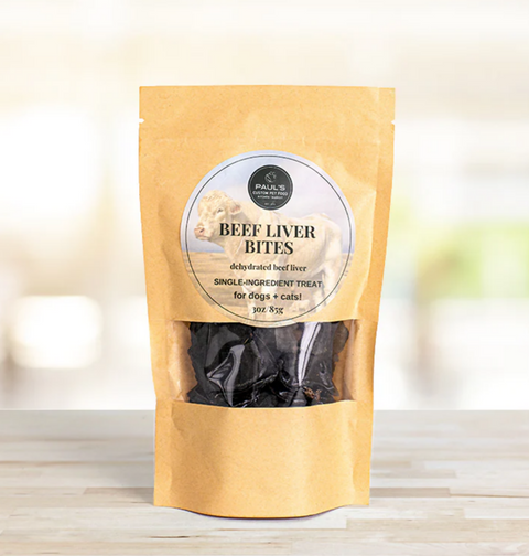 Beef Liver Bites 3 oz Bags Single-Ingredient Treat Paul’s