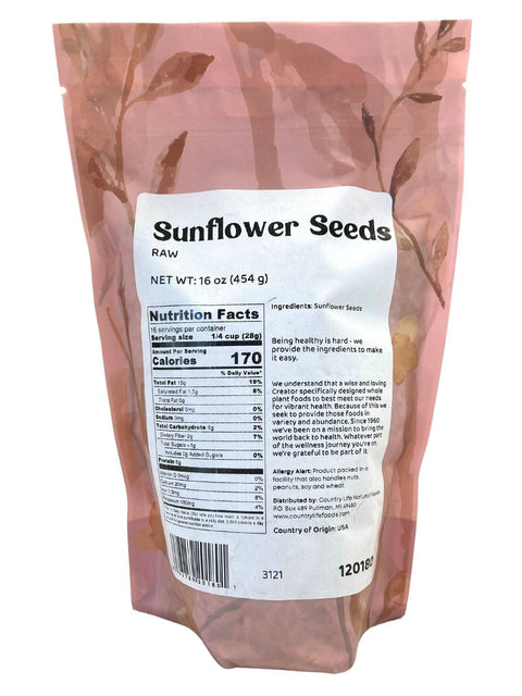 Sunflower Seeds Raw Sunflower Seeds Country Life Natural Foods