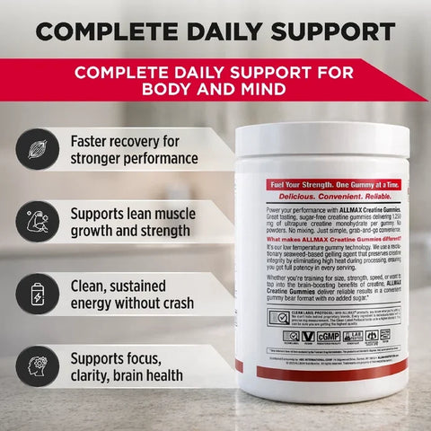 ALLMAX Creatine Gummies | 5g Creatine | Sugar-Free