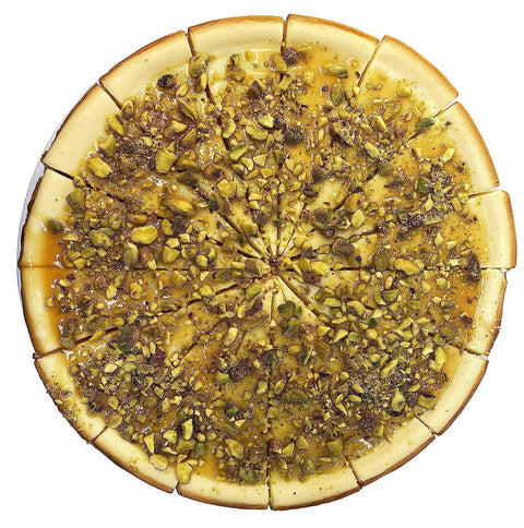 Andy Anand Caramel Pistachio Cheesecake, 9-Inch, 2 lb – Freshly Baked, Real California Cream Cheese, No Preservatives, Birthday Gift Box