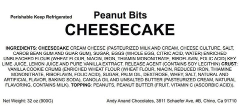 Andy Anand Gluten-Free Peanut Butter Cheesecake, 9-Inch, 2 lb – Freshly Baked, California Cream Cheese & Vanilla, Birthday & Holiday Gift