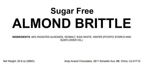 Andy Anand Sugar-Free & Gluten-Free Roasted Almond Nougat Brittle, 7 oz – Diabetic-Friendly Italian Torrone, Keto-Friendly Gourmet Gift Box