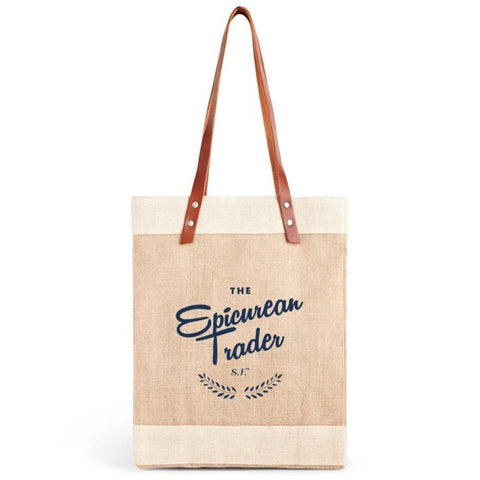 Market Tote Bag Long Leather Handles Tote The Epicurean Trader
