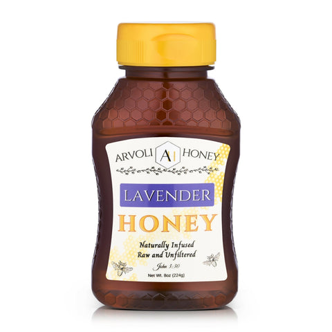 Honey Lavender Infused Honey Bottle 8 oz Arvoli