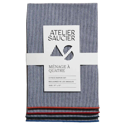 Americana Stripe 4CT Napkins 17x17 Inches Atelier Saucier