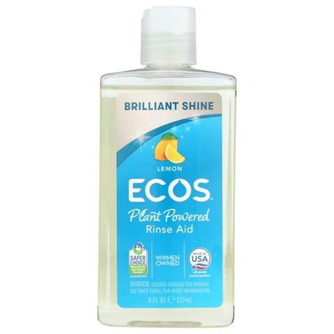 ECOS Natural Lemon Scent Rinse Aid 8oz Plant-Powered Dishwashing