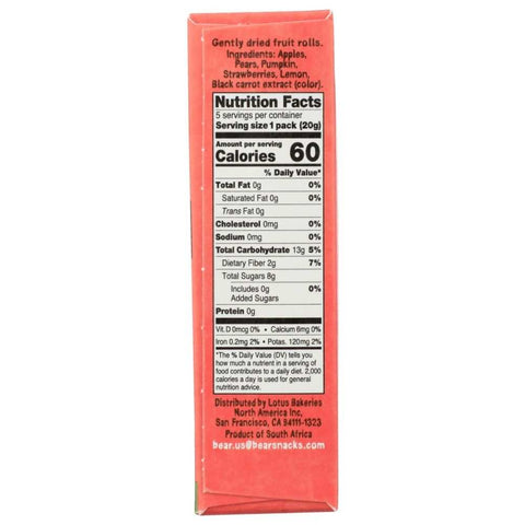 Strawberry Lemon Fruit Rolls 3.5 oz Fruit Snack BEAR YOYO
