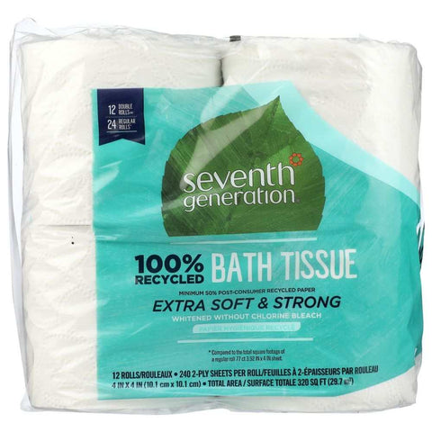 100 Percent Recycled 2ply Bathroom Tissue 12Pk Seventh Generation