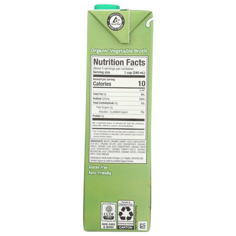 Organic Vegetable Broth 32oz Broth PACIFIC FOODS