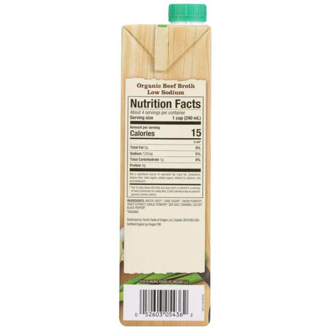Low Sodium Organic Beef Broth 32 oz Pacific Foods