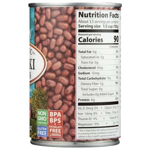 Organic Aduki Beans 15 oz Pack EDEN FOODS