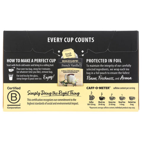 French Vanilla Black Tea 20 Bag Pack Bigelow