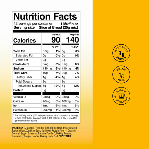 Banana Bread & Muffin Plant-Based Baking Mix Case 6 Bags Bake Me Healthy