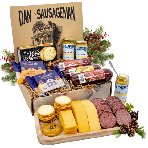 Bare Necessities Gourmet Gift Box with Dan's Summer Sausages and Tillamook Cheese