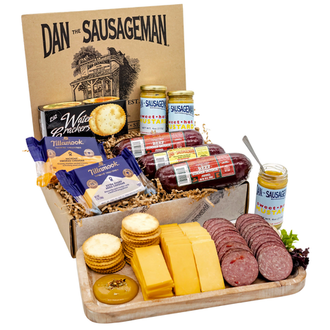 Bare Necessities Gourmet Gift Box with Dan's Summer Sausages and Tillamook Cheese
