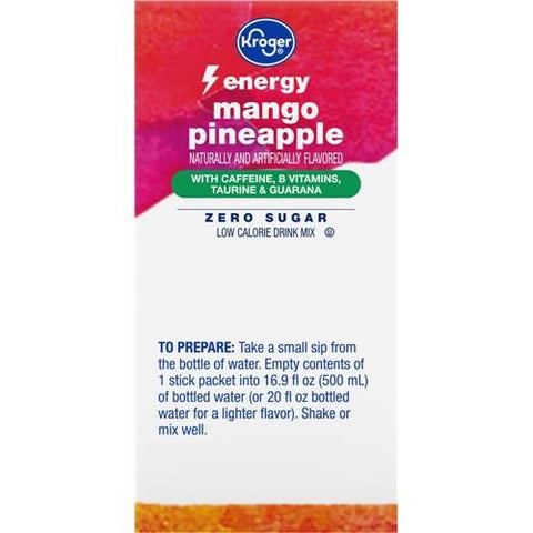 Kroger Energy Mango Pineapple Drink Mix 30 packets
