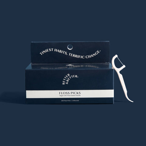 Floss Picks Biodegradable Handle Better & Better Floss Picks