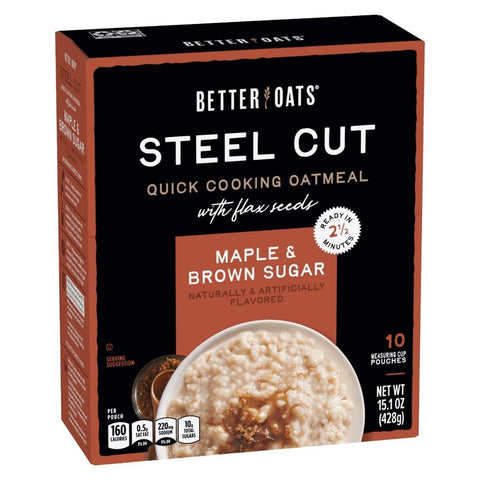 Maple Brown Sugar Steel Cut Instant Oatmeal Better Oats