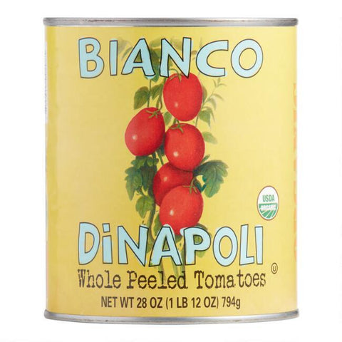 Whole Peeled Tomatoes with Basil 28OZ Canned Tomatoes Bianco DiNapoli