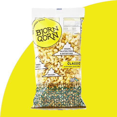 Bjorn Qorn Classic Nutritious Popcorn 12-Pack 3oz Bags