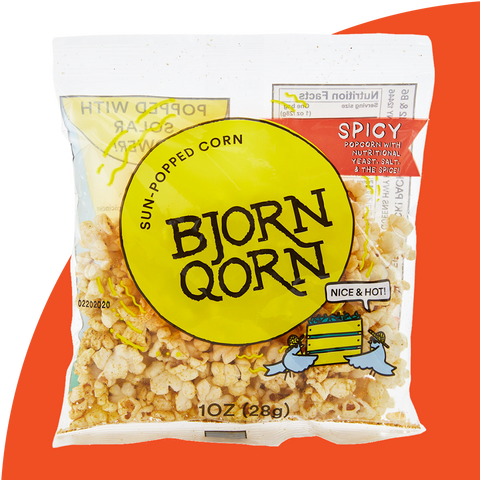 Bjorn Qorn Mix Popcorn Bags 15-Pack Snack Popcorn Case Bjorn Qorn