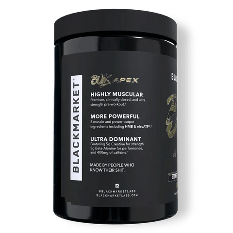 BlackMarket Labs BULK APEX Strength Pre-Workout | 400mg Caffeine | Creatine + HMB | 20 Servings