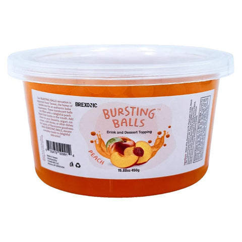 Bursting Balls Peach Flavored Popping Boba 1LB Syruvia