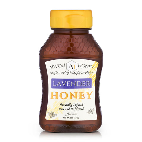 Honey Lavender Infused Honey Bottles 8 oz 12 Pack Arvoli